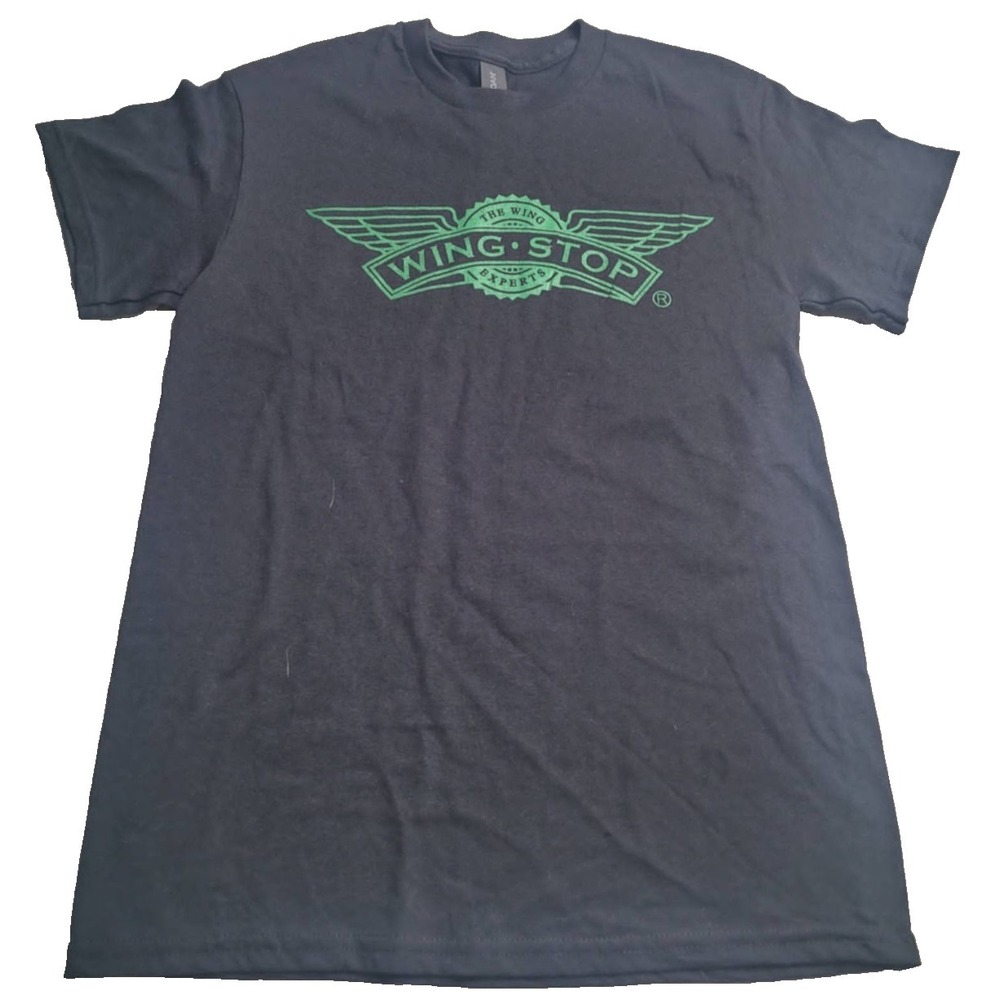 Wingstop Black Short Sleeve T-Shirt 100% Cotton Adult Small Wings Fries Football